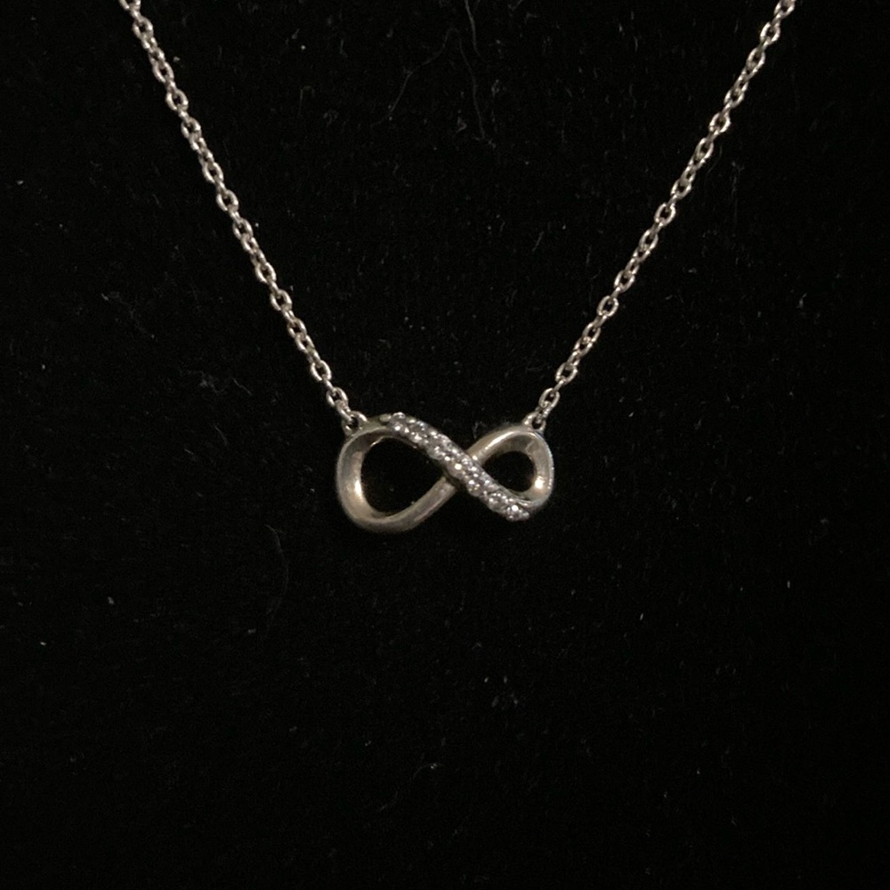 Pandora stamped 925 everlasting necklace . Adjusts by sliding the ball attached